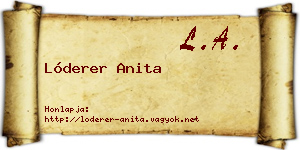 Lóderer Anita névjegykártya