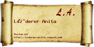 Lóderer Anita névjegykártya