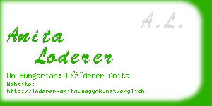 anita loderer business card